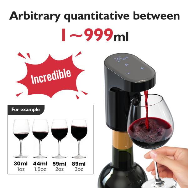 30 pièces / carton Dispenser de whisky intelligent avec écran tactile LED Pour la maison Bar Pub Source d'alimentation 4.5W