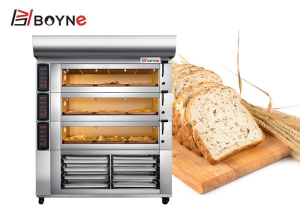 Touch Screen 3 Deck 9 Trays Electric Bread Baking Oven for big output bread