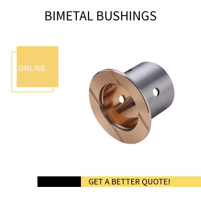 Bimetal Flanged Sleeve Bearings For Bulldozer Track Roller