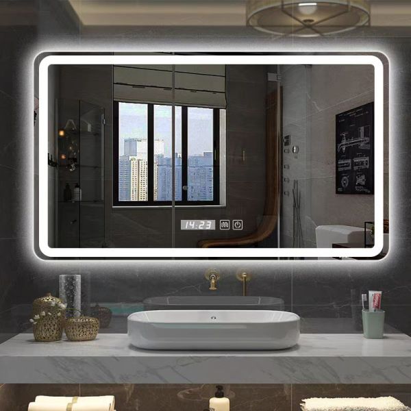 Stylish Colorful Bathroom Mirror Large Arched Framed Standing Dressing Mirror