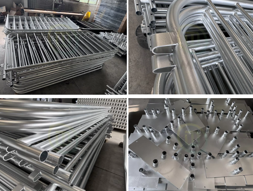 Galvanized Mobile Metal Pedestrian Barriers Crowd Control Event Barriers For Safety