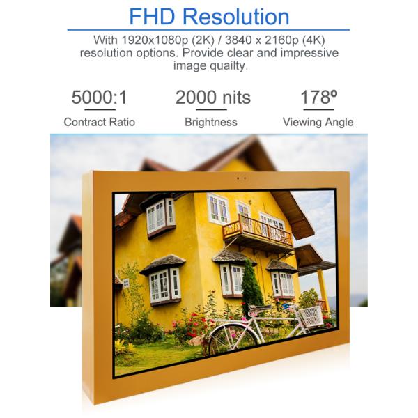 Thin Wall Mount Outdoor LCD Monitor Multimedia Playback All In One Advertising Machine