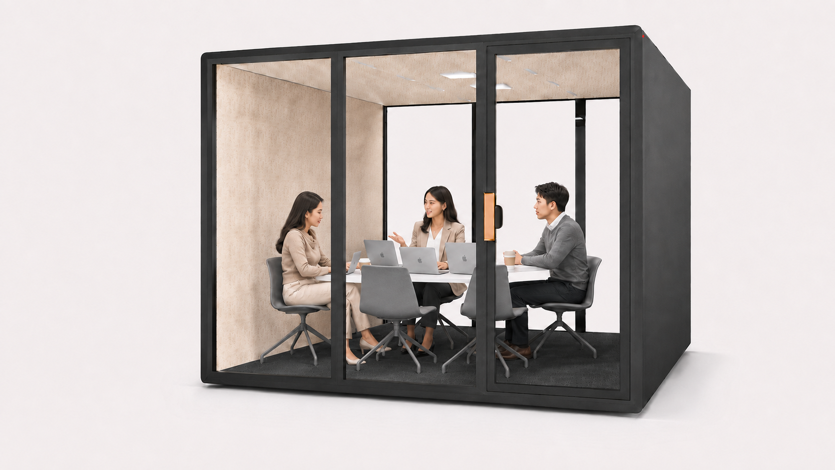 6-Person Acoustic Office Pod for B2B Workspace Projects