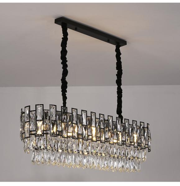 Modern crystal chandelier for Living Room Modern Rectangle Kitchen island indoor Lighting led Chandeliers(WH-CY-170)