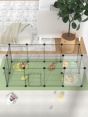 Pet Playpen,Small Animals Cage DIY Wire Portable Yard Fence with Door Puppies, Kitties, Bunny, Turtl