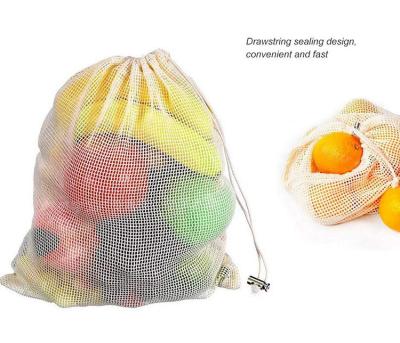 Fruto ISO9003 e sacos reusáveis de Veg, algodão biodegradável Mesh Grocery Bags de SMETA
