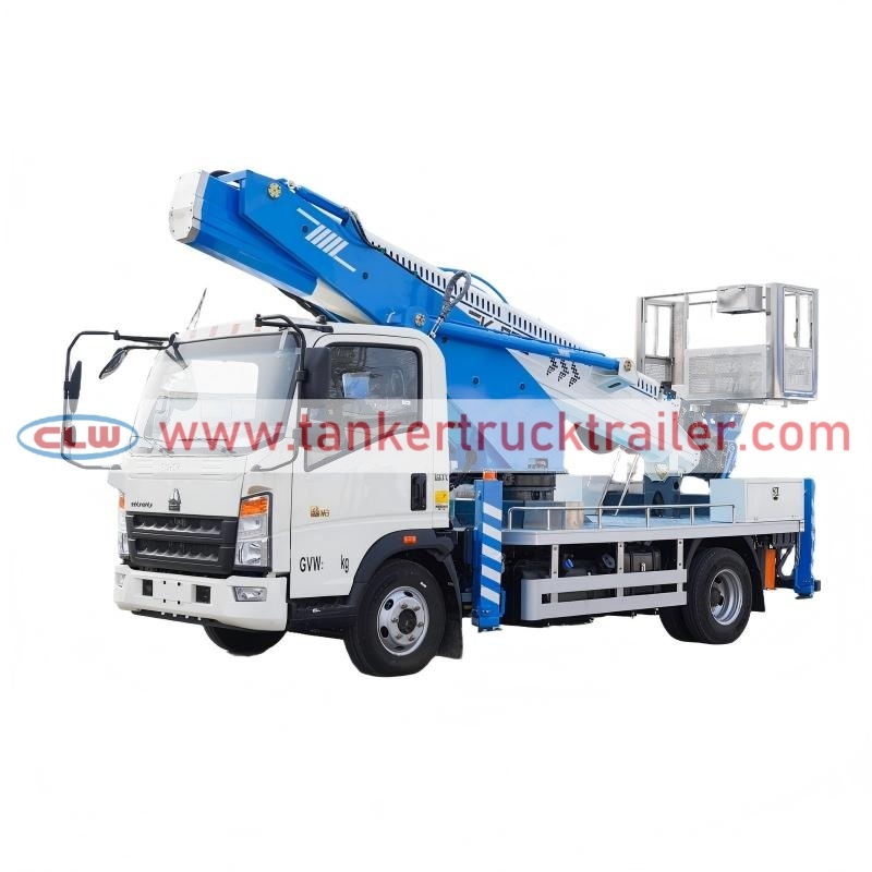 HOWO 28m Telescopic Boom Aerial Work Platform Truck for Maintenance