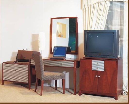 Hotel Standard room Furniture by Bedroom Sets wiht Cherry wood and Upholstered Headboard