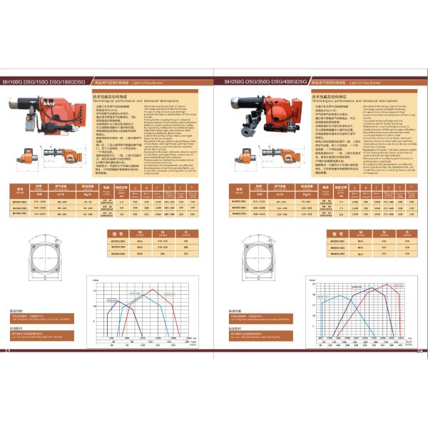 Steam Boilers Oil And Gas Burner Dual Fuel Gas Furnace Burners Easy Operate 500kw