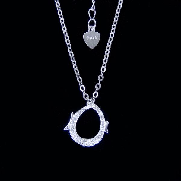 Серебр 925 ожерелья жемчуга серебра формы шестиугольника элегантный для молодой дамы