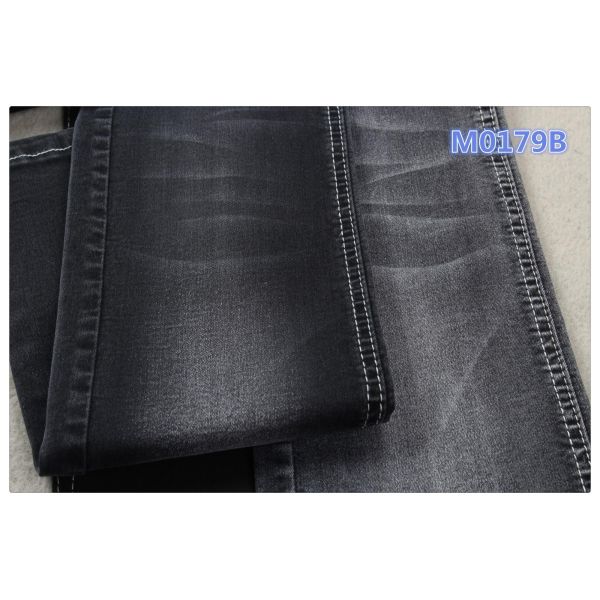 Super Stretch Cotton Polyester Spandex Black Denim Jeans Fabric
