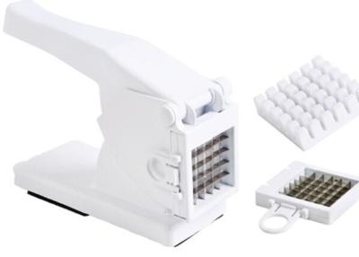White ABS Plastic Vegetable Cutter , 2PC Blades Potato Chopper With Cupule