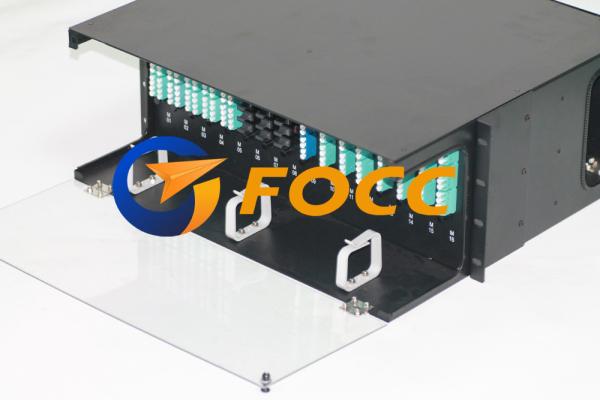 4U Fiber Optic MPO MTP Metal Cassettes Pannel Terminated OM3 Cable Application