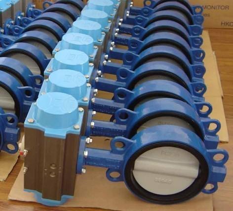 Pneumatic Actuator Centerline Butterfly Valves , Wafer Resilient Seated Butterfly Valve