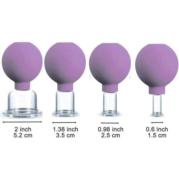 15/25/35/55mm red Combination suit Family Body Massage ODM 4pcs Vacuum Cupping Cups