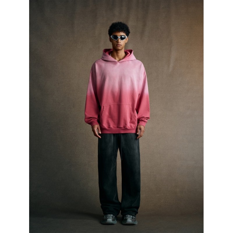 Heavyweight Acid Wash Blank Oversized Collar Plain Colored Hoodies