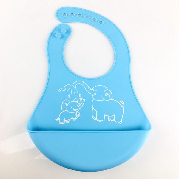 Eco - friendly silicone baby bibs Customized Logo Printed Waterproof Soft Feeding