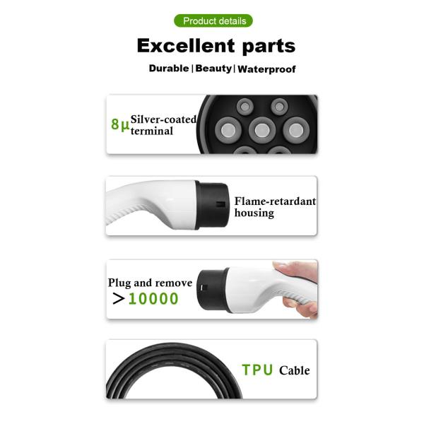 Highly 7KW Electric Vehicle Charging Cable with Double Gun Extension Cord and Undervoltage Protection from E-mingze