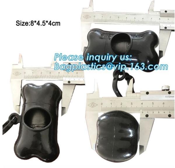 LED Flashlight Dog Waste Bag Dispenser Holder with Pet Waste Bag Poop Roll Bags, BPI ASTM D6400 EN13432 Approval Customi