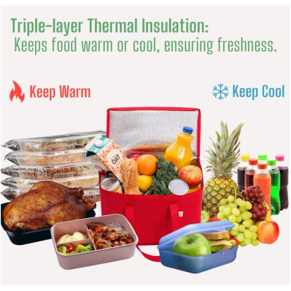 Nonwoven Thermal Insulated Grocery Bag Cooler Personalized Printing for Food Fruit Storage