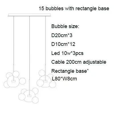 Modern Clear Glass Pendant Light Living Room Bubble Glass Hanging Lamp (WH-AP-670)