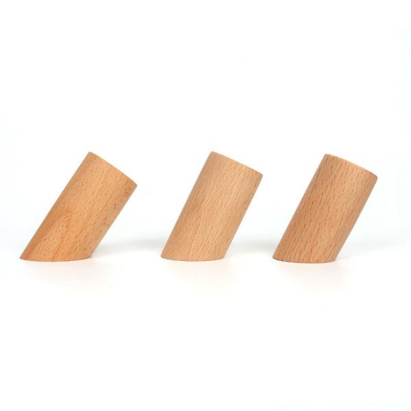 Beech Wood Coat Hook 4-Pack Wall Mounted Modern Design