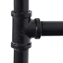 Brackets para estantes de tuberías de hierro negro industriales estándar para la instalación de estantes abiertos DIY