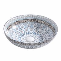 Modern Oval Vessel Sink Handmade Porcelain Lavabo Wash Basin with Drainer for Hotel Bathrooms