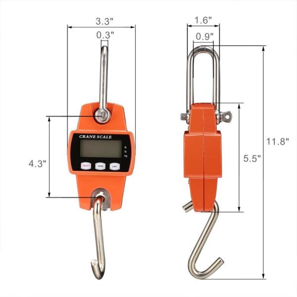 Balance de grue suspendue électronique certifiée CE ROHS de 300 kg avec affichage LED numérique et matériau en acier inoxydable ABS
