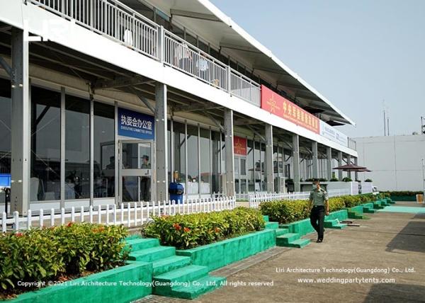15m X 30m Dome Roof Glass Wall Double Decker Tent For Trade Shows
