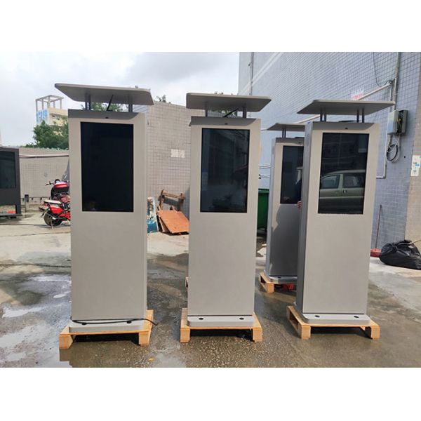 32-inch vertical outdoor lcd kiosk, waterproof and sunproof advertising machine with canopy