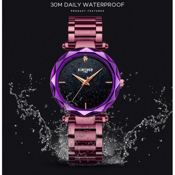 KINYUED Bracelet High Quality Quartz Movement Watches Fashion Sky Starry Stainless Steel Ladies watch.