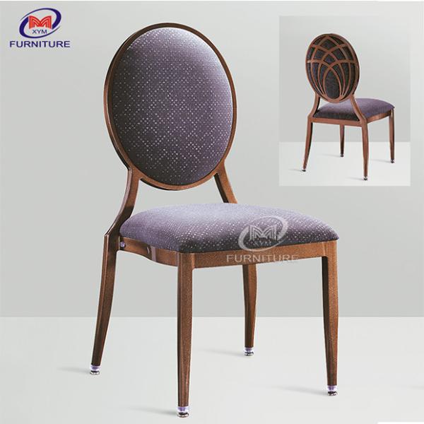 Aluminum Restaurant Banquet Dining Chair with Round Flower Back 6KG