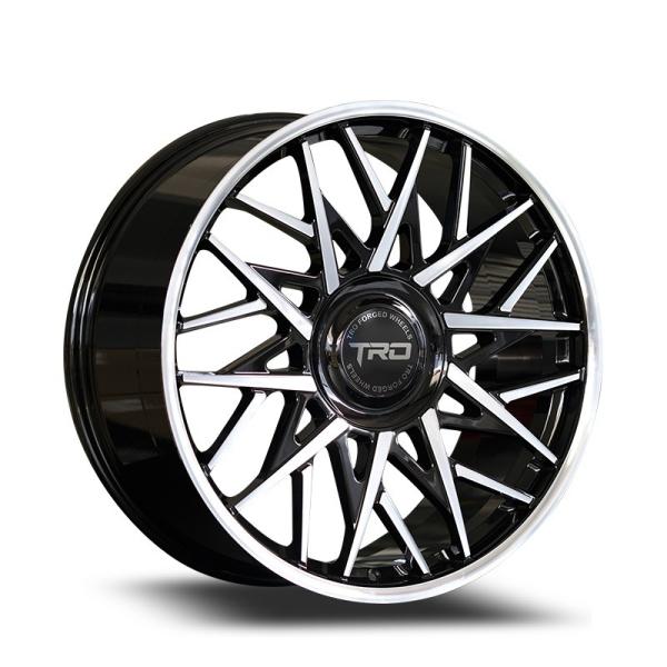 Passenger car forged aluminum alloy wheel 18-22 inch pcd112 108 115 120 130 black painted machined rim