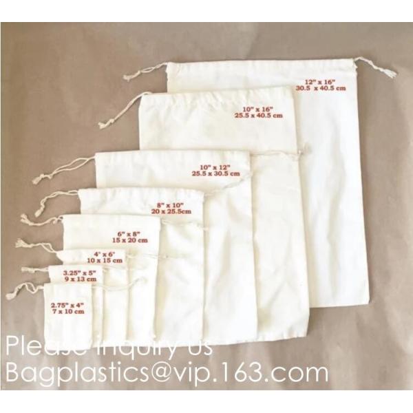 100% Cotton eco-friendly muslin bags Drawstrings Cotton Bags Muslin Cloth Storage Reusable Pouches for Jewelry Tea Spice