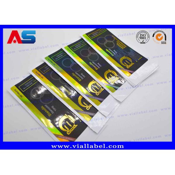 Pharmaceutical Laser Hologram Adhesive Bottle Labels for 3ml / 2ml peptide packaging with plastic tray