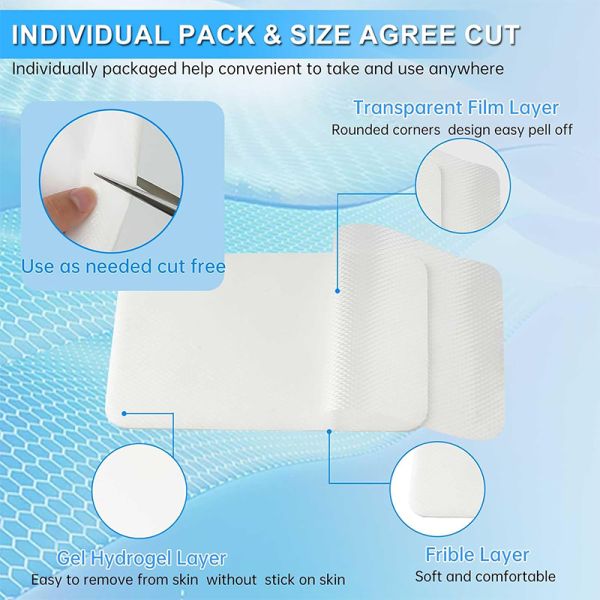 Hydrogel Cooling Pain Relief Patch Chinese Plaster 10x14cm Physical Compress Cold Gel