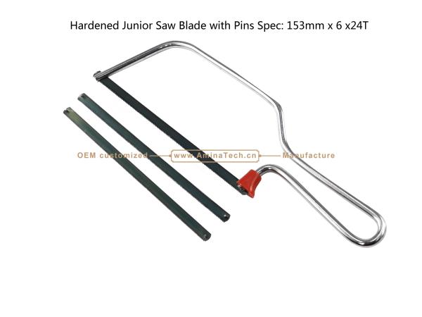 Hardened Junior Saw Blade with Pins Spec: 153mmx6x24T Cutting wood,Plastic,Low-hardness metal