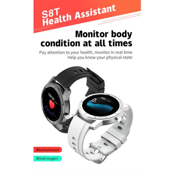 5.0 BLE Heart Rate Monitor Blood Pressure Smartwatch IP67 Waterproof Flash 64MB