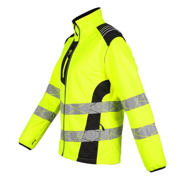 Chaqueta con capucha fluorescente de mujer abrigo resistente a la llama de alta visibilidad ropa exterior amarilla resistente a la llama
