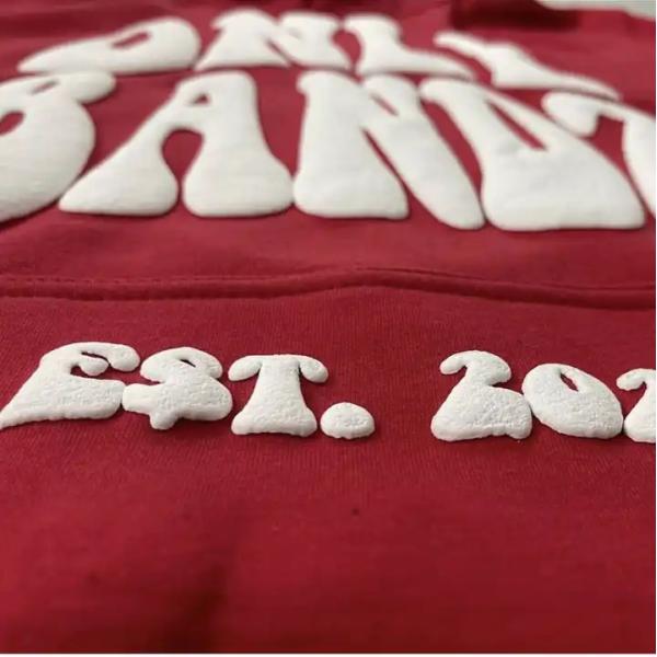 Oversized Cropped Puff Print Hoodie Graphic 3d Printing Men Heavyweight 500Gsm