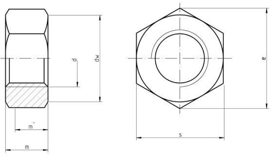 Alloy 31 Alloy Steel Fasteners Hex Head Nut DIN 555 ISO 4034 M6 - M64