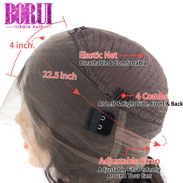 Deep Curly 360 Lace Frontal Wig Peruvian Human Hair 10A Grade No Shedding