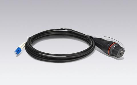 Black Color Outdoor Fiber Optic Cable FULLX LC To FULLX LC Multi Purpose 2 Cable Count