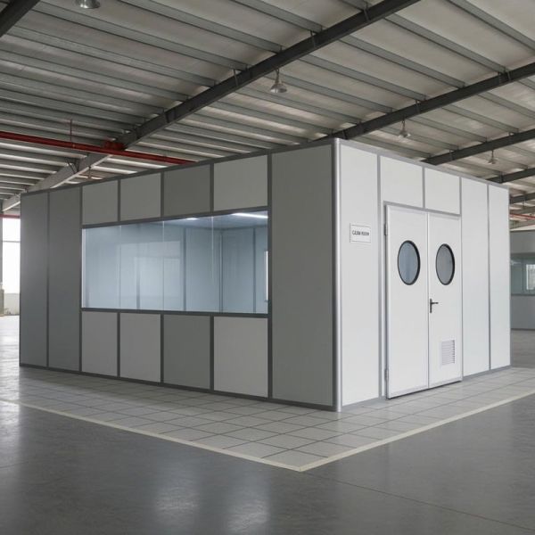 PVC Anti static Floor Clean Room Freestanding Installation Grey White Sandwich Panel Modular Cleanroom Solution