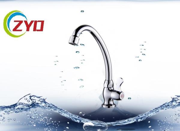 Single Zinc Handle Wall Mount Kitchen Faucet , Water Mixer Tap For Kitchen / Basin