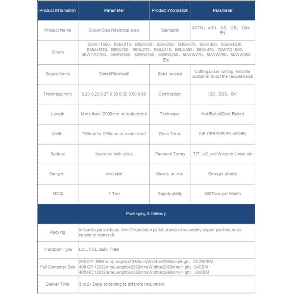 Non Oriented 2B Electrical Steel Strips 0.35mm For Welding Transformer