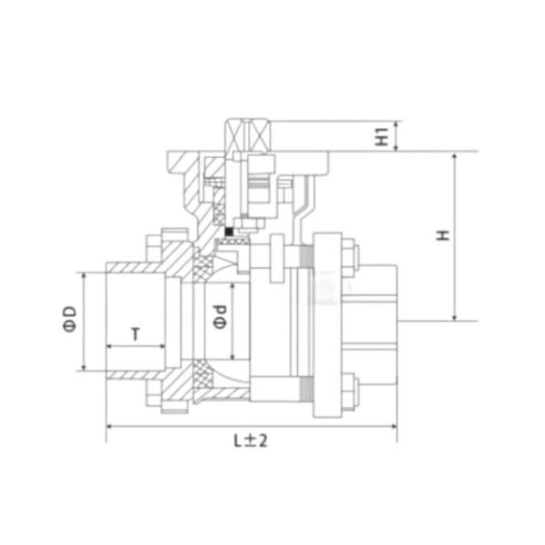 CF8 CF8m ISO5211 Ventilateur à bille 3PC à fil de plateforme haute pour les exigences du client