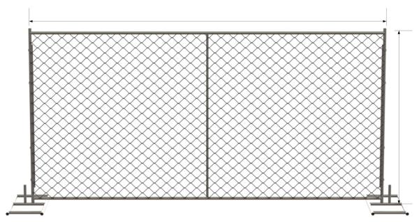 chain link temporary construction fence panels 6FT X 10F Mesh 2 3/8  x 2 3/8 ( 60mm x 60mm ) x 12 gauge wire