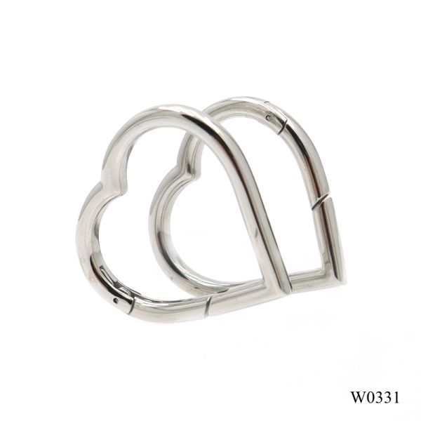 30mm Heart Shape Stainless Steel Spring Ring Quality Carabiner Keychain DIY Accessories